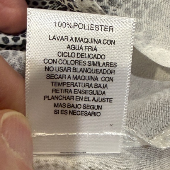 Valerie Stevens Black and White Sheer Textured Blouse Size S - Picture 11 of 14